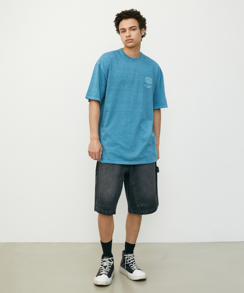 BOOVOOM（ブーブーム）の「[ビッグサイズ]ヴィンテージグレインリディファインドTシャツ（Tシャツ/カットソー・メンズ・ブルー/グレー×ピンク/チャコール・XL/XXL/XXXL）」の6枚目の写真
