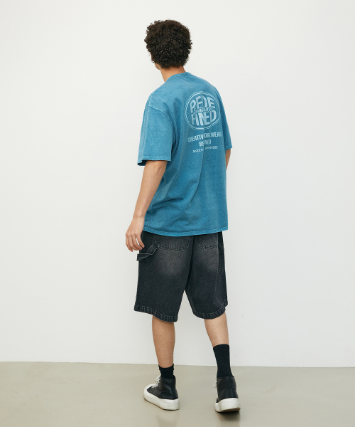 BOOVOOM（ブーブーム）の「[ビッグサイズ]ヴィンテージグレインリディファインドTシャツ（Tシャツ/カットソー・メンズ・ブルー/グレー×ピンク/チャコール・XL/XXL/XXXL）」の7枚目の写真