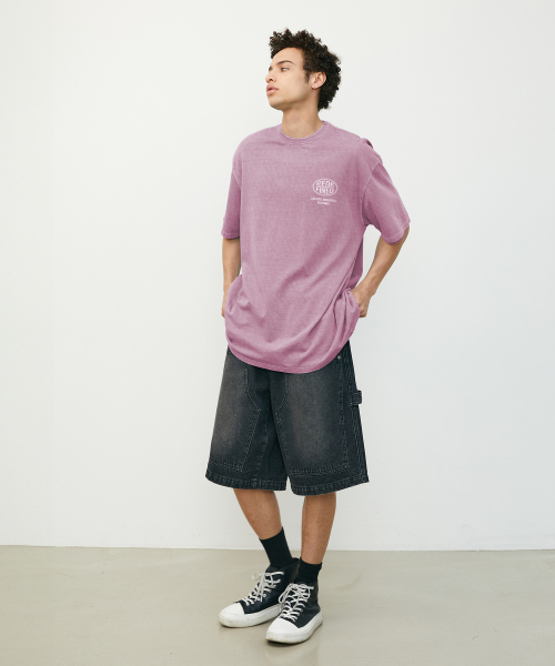BOOVOOM（ブーブーム）の「[ビッグサイズ]ヴィンテージグレインリディファインドTシャツ（Tシャツ/カットソー・メンズ・ブルー/グレー×ピンク/チャコール・XL/XXL/XXXL）」の8枚目の写真
