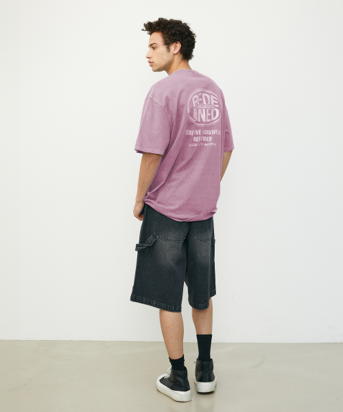BOOVOOM（ブーブーム）の「[ビッグサイズ]ヴィンテージグレインリディファインドTシャツ（Tシャツ/カットソー・メンズ・ブルー/グレー×ピンク/チャコール・XL/XXL/XXXL）」の9枚目の写真