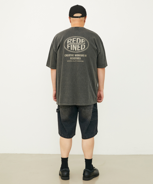 BOOVOOM（ブーブーム）の「[ビッグサイズ]ヴィンテージグレインリディファインドTシャツ（Tシャツ/カットソー・メンズ・ブルー/グレー×ピンク/チャコール・XL/XXL/XXXL）」の12枚目の写真