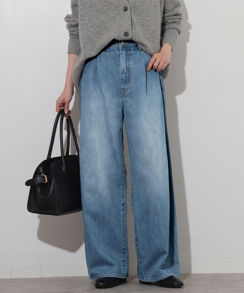 JOURNAL STANDARD relume（ジャーナルスタンダード　レリューム）の「バレルレッグタックデニム（デニムパンツ・レディース・ネイビー/ブルー・38/36）」の14枚目の写真