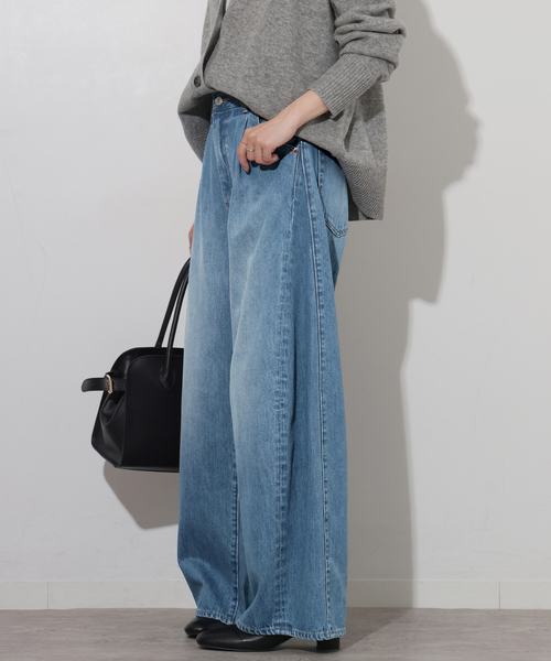 JOURNAL STANDARD relume（ジャーナルスタンダード　レリューム）の「バレルレッグタックデニム（デニムパンツ・レディース・ネイビー/ブルー・38/36）」の15枚目の写真
