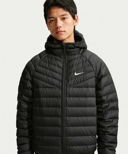 NIKE(ナイキ)の「ナイキ ウィンドランナー メンズ ライトウェイト ダウン マイクロチャネル ジャケット / Nike Windrunner Men's Lightweight Down Microchannel Jacket JA0742-010 Black(ダウンジャケット/コート・メンズ・ブラック・XL/L/M/S/2XL)」の1枚目の写真