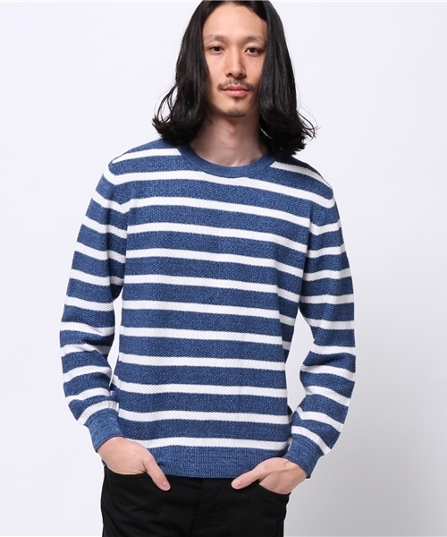 RAGEBLUE（レイジブルー）の「12ゲージインディゴルックニット/717013（ニット/セーター・メンズ・ブルー/ライトブルー/ブルー系その他・MEDIUM/LARGE）」の14枚目の写真