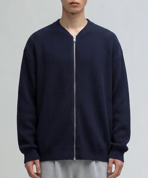 VERYVAIN(ベリベーン)の「通気性ジップアップカーディガン(ネイビー)(カーディガン/ボレロ・メンズ・その他・MEDIUM/LARGE/X-LARGE)」の1枚目の写真
