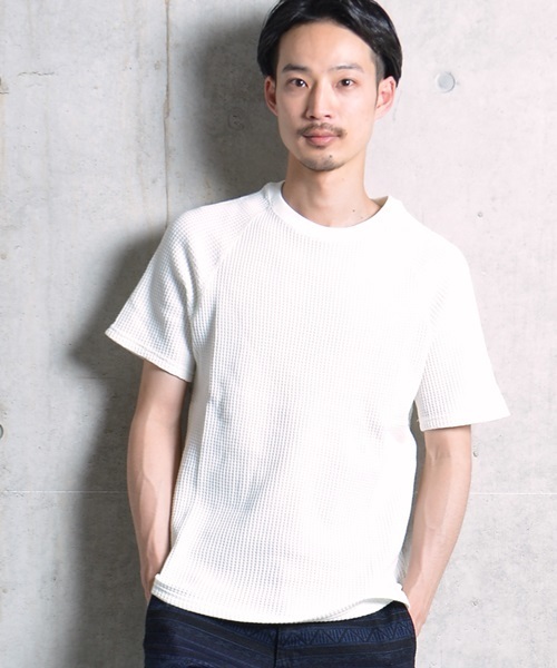 SHIPS GENERAL SUPPLY(シップスジェネラルサプライ)の「SHIPS JET BLUE: サーマルクルーネックカットソー 16SS(Tシャツ/カットソー・メンズ・ホワイト/ネイビー/グレー・MEDIUM/SMALL)」の2枚目の写真