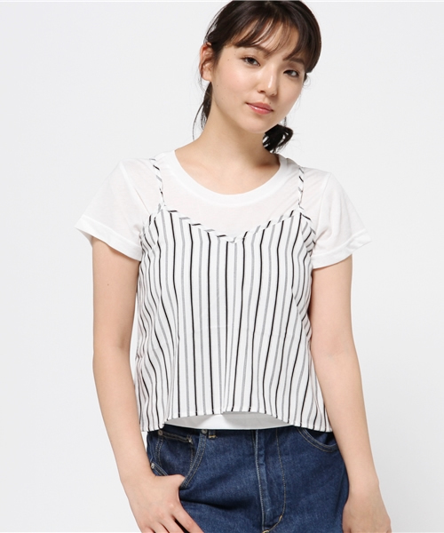 VENCEEXCHANGE（ヴァンスエクスチェンジ）の「キャミソール&Tシャツセット      （キャミソール・レディース・オフホワイト/ブルー/ホワイト/レンガ/その他31/ブラック・MEDIUM）」の21枚目の写真