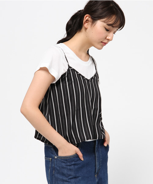 VENCEEXCHANGE（ヴァンスエクスチェンジ）の「キャミソール&Tシャツセット      （キャミソール・レディース・オフホワイト/ブルー/ホワイト/レンガ/その他31/ブラック・MEDIUM）」の16枚目の写真