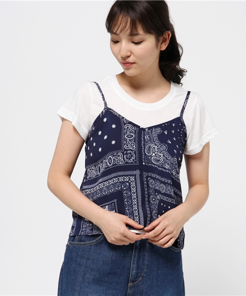 VENCEEXCHANGE（ヴァンスエクスチェンジ）の「キャミソール&Tシャツセット      （キャミソール・レディース・オフホワイト/ブルー/ホワイト/レンガ/その他31/ブラック・MEDIUM）」の17枚目の写真