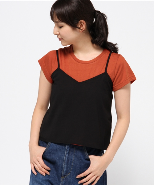 VENCEEXCHANGE（ヴァンスエクスチェンジ）の「キャミソール&Tシャツセット      （キャミソール・レディース・オフホワイト/ブルー/ホワイト/レンガ/その他31/ブラック・MEDIUM）」の19枚目の写真