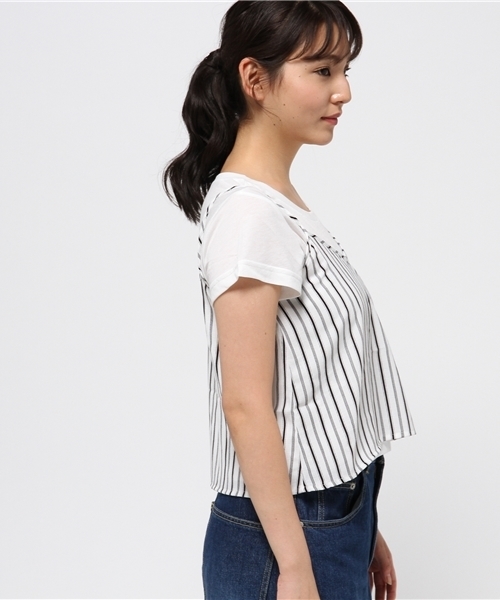 VENCEEXCHANGE（ヴァンスエクスチェンジ）の「キャミソール&Tシャツセット      （キャミソール・レディース・オフホワイト/ブルー/ホワイト/レンガ/その他31/ブラック・MEDIUM）」の8枚目の写真