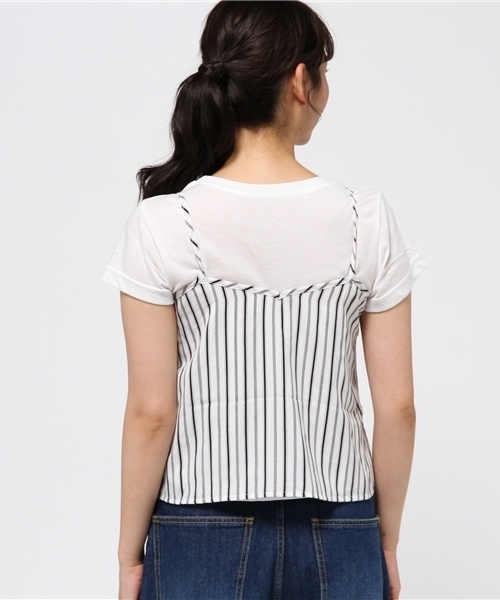 VENCEEXCHANGE（ヴァンスエクスチェンジ）の「キャミソール&Tシャツセット      （キャミソール・レディース・オフホワイト/ブルー/ホワイト/レンガ/その他31/ブラック・MEDIUM）」の9枚目の写真