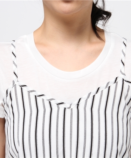 VENCEEXCHANGE（ヴァンスエクスチェンジ）の「キャミソール&Tシャツセット      （キャミソール・レディース・オフホワイト/ブルー/ホワイト/レンガ/その他31/ブラック・MEDIUM）」の11枚目の写真