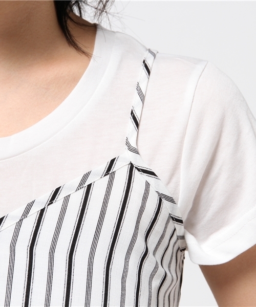 VENCEEXCHANGE（ヴァンスエクスチェンジ）の「キャミソール&Tシャツセット      （キャミソール・レディース・オフホワイト/ブルー/ホワイト/レンガ/その他31/ブラック・MEDIUM）」の12枚目の写真