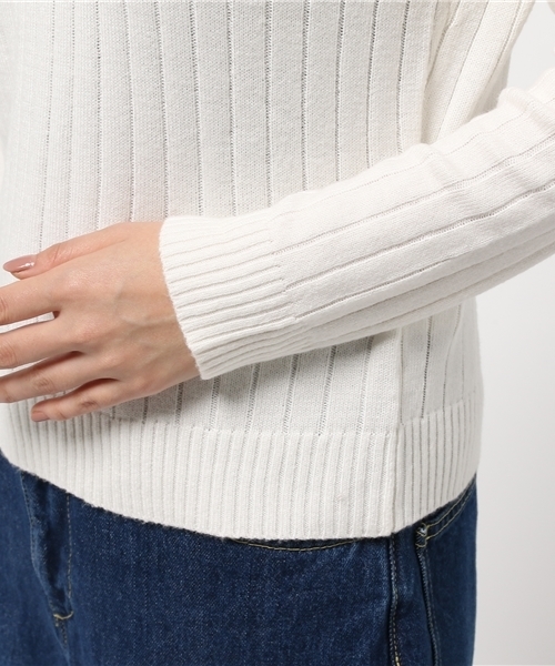 archives（アルシーヴ）の「ワイドリブ レースアップニット（ニット/セーター・レディース・オフホワイト/ブラウン/ピンク/ブラック・MEDIUM）」の12枚目の写真