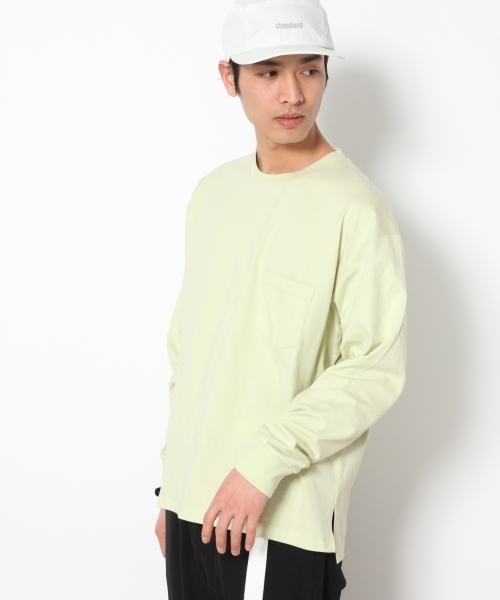 RAGEBLUE（レイジブルー）の「＜トレンドのペールカラー＞天竺ドロップカットソー/758105（Tシャツ/カットソー・メンズ・グリーン/ライトブルー/ピンク系その他/ホワイト・MEDIUM/SMALL/LARGE）」の6枚目の写真