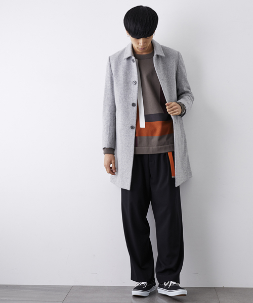 STUDIOUS（ステュディオス）の「シャンティカラーブロックニット（ニット/セーター・メンズ・ベージュ/ネイビー・2/1）」の4枚目の写真