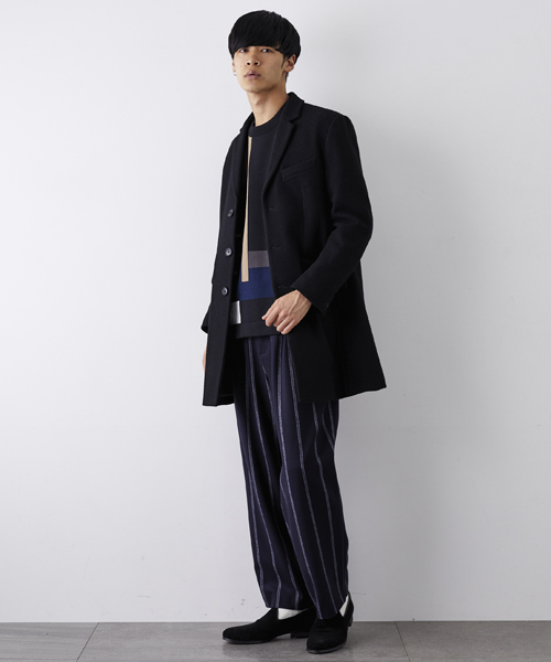 STUDIOUS（ステュディオス）の「シャンティカラーブロックニット（ニット/セーター・メンズ・ベージュ/ネイビー・2/1）」の7枚目の写真