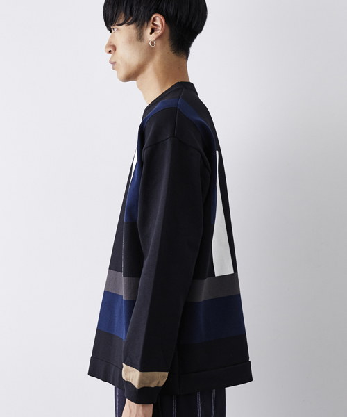 STUDIOUS（ステュディオス）の「シャンティカラーブロックニット（ニット/セーター・メンズ・ベージュ/ネイビー・2/1）」の9枚目の写真