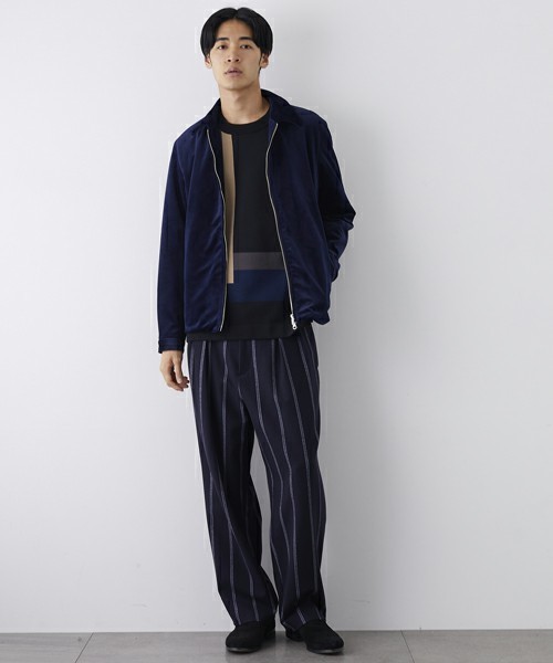 STUDIOUS（ステュディオス）の「シャンティカラーブロックニット（ニット/セーター・メンズ・ベージュ/ネイビー・2/1）」の14枚目の写真