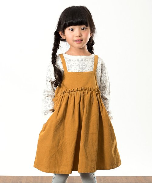 Seraph(セラフ)の「ジャンパースカート(ワンピース・キッズ・キャメル/ネイビー/レッド・80/120/95/140/90/130/110/100)」の2枚目の写真