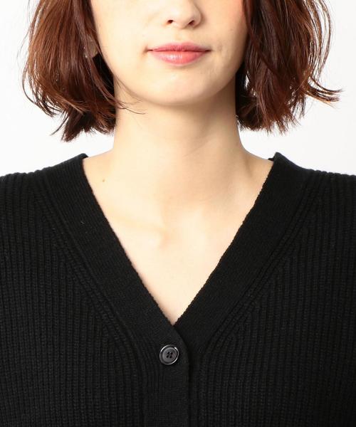 green label relaxing（グリーンレーベルリラクシング）の「CF カタアゼ ベルト Vネック カーディガン（カーディガン/ボレロ・レディース・ブラック/ナチュラル/オリーブ・FREE）」の14枚目の写真