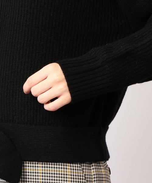 green label relaxing（グリーンレーベルリラクシング）の「CF カタアゼ ベルト Vネック カーディガン（カーディガン/ボレロ・レディース・ブラック/ナチュラル/オリーブ・FREE）」の13枚目の写真