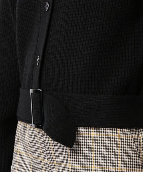 green label relaxing（グリーンレーベルリラクシング）の「CF カタアゼ ベルト Vネック カーディガン（カーディガン/ボレロ・レディース・ブラック/ナチュラル/オリーブ・FREE）」の12枚目の写真