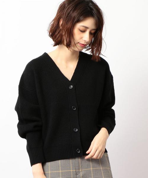 green label relaxing（グリーンレーベルリラクシング）の「CF カタアゼ ベルト Vネック カーディガン（カーディガン/ボレロ・レディース・ブラック/ナチュラル/オリーブ・FREE）」の8枚目の写真