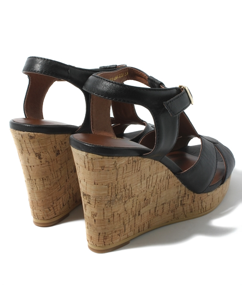 BEAUTY&YOUTH UNITED ARROWS(ビューティーアンドユースユナイテッドアローズ)の「BY レザーコルクウェッジ 2 ◆(サンダル・レディース・ブラック/ブラウン・36/36h/37/37h)」の5枚目の写真