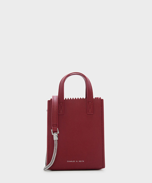 CHARLES & KEITH(チャールズ & キース)の「トートバッグ / TOTE BAG(トートバッグ・レディース・ブラック/レッド・S)」の1枚目の写真
