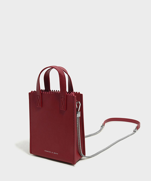 CHARLES & KEITH(チャールズ & キース)の「トートバッグ / TOTE BAG(トートバッグ・レディース・ブラック/レッド・S)」の5枚目の写真