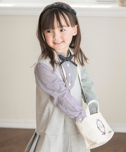 Catherine Cottage（キャサリンコテージ）の「ロゴトートミニポシェット/サコッシュバッグ（ショルダーバッグ・キッズ・ホワイト/ネイビー/サックスブルー/ピンク/ライラック・FREE）」の8枚目の写真