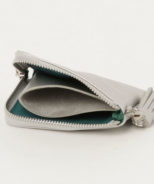 KOBE LETTUCE（コウベレタス）の「取り外し可能タッセルチャーム付☆ファスナー式スリム薄型コンパクト財布（コインケース・レディース・シルバー/ベージュ系その他/サックスブルー/ピンク/ブラック・FREE）」の10枚目の写真