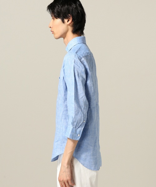 JOINT WORKS(ジョイントワークス)の「リネンムジ7/S(シャツ/ブラウス・メンズ・ホワイト/ネイビー/サックスブルー/ピンク・SMALL/MEDIUM/LARGE)」の7枚目の写真