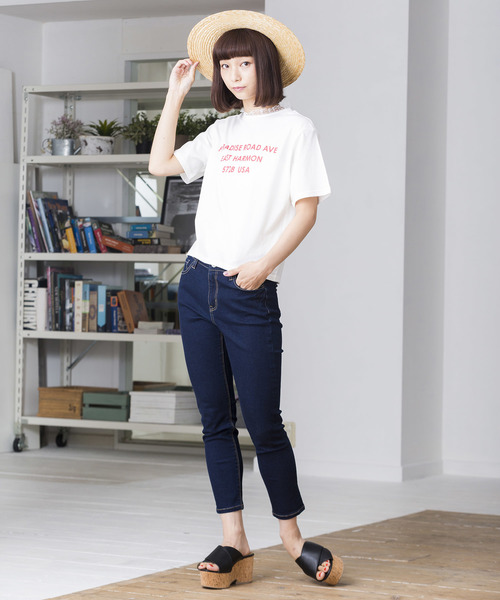 WEGO(ウィゴー)の「WEGO/レースハイネックレイヤードロゴTシャツ(Tシャツ/カットソー・レディース・ホワイト/ブラック/ブラウン/ピンク・FREE)」の17枚目の写真