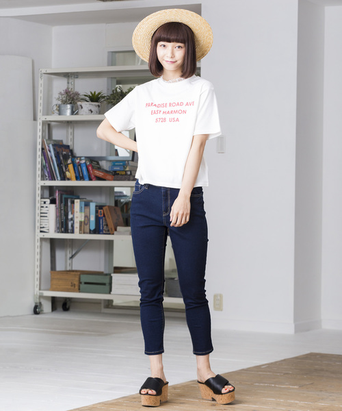 WEGO(ウィゴー)の「WEGO/レースハイネックレイヤードロゴTシャツ(Tシャツ/カットソー・レディース・ホワイト/ブラック/ブラウン/ピンク・FREE)」の18枚目の写真