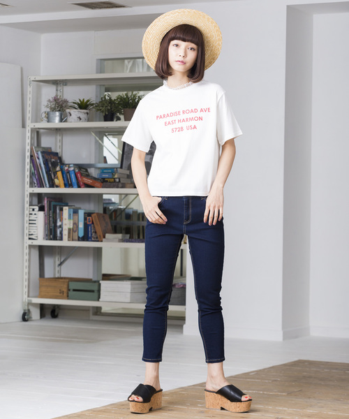 WEGO(ウィゴー)の「WEGO/レースハイネックレイヤードロゴTシャツ(Tシャツ/カットソー・レディース・ホワイト/ブラック/ブラウン/ピンク・FREE)」の19枚目の写真