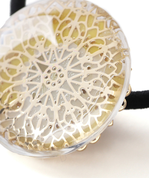 ANEMONE（アネモネ）の「透かしレースモチーフを閉じ込めたクリアヘアゴム（ヘアゴム・レディース・ブルー/ミント/オレンジ/イエロー・FREE）」の6枚目の写真