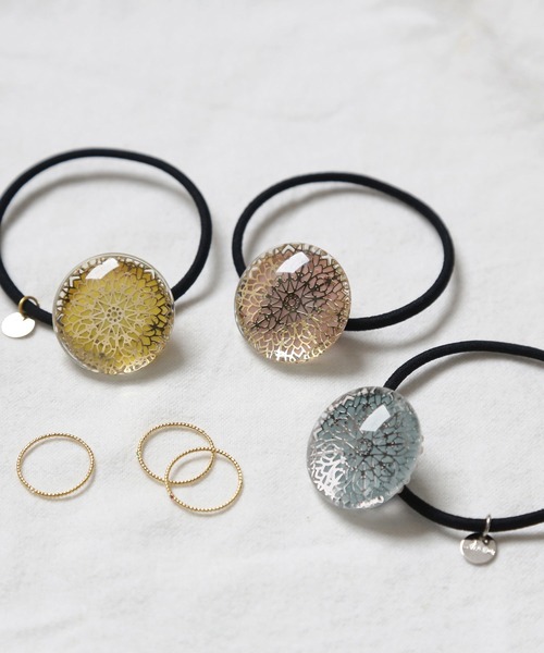 ANEMONE（アネモネ）の「透かしレースモチーフを閉じ込めたクリアヘアゴム（ヘアゴム・レディース・ブルー/ミント/オレンジ/イエロー・FREE）」の10枚目の写真