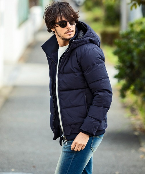 AKM Contemporary（エイケイエムコンテンポラリー）の「【WEB・直営店限定】AKM Contemporary(エイケイエムコンテンポラリー)スタンドネック レイヤード ダウンジャケット(保温性/防風性)（ダウンジャケット/コート・メンズ・ブラック/ネイビー/カーキ・SMALL/MEDIUM/LARGE/X-LARGE/XX-LARGE）」の15枚目の写真