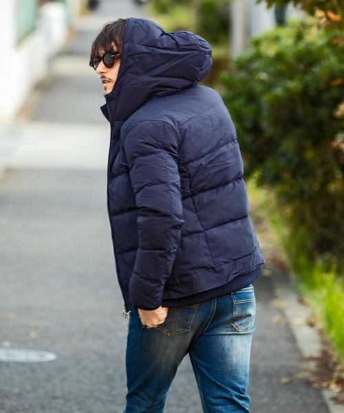 AKM Contemporary（エイケイエムコンテンポラリー）の「【WEB・直営店限定】AKM Contemporary(エイケイエムコンテンポラリー)スタンドネック レイヤード ダウンジャケット(保温性/防風性)（ダウンジャケット/コート・メンズ・ブラック/ネイビー/カーキ・SMALL/MEDIUM/LARGE/X-LARGE/XX-LARGE）」の14枚目の写真