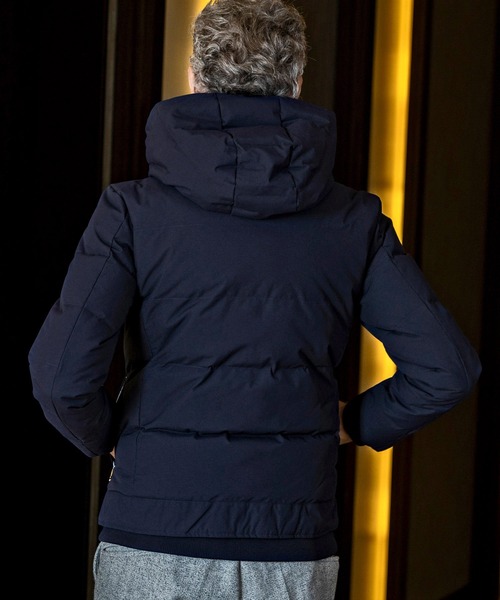 AKM Contemporary（エイケイエムコンテンポラリー）の「【WEB・直営店限定】AKM Contemporary(エイケイエムコンテンポラリー)スタンドネック レイヤード ダウンジャケット(保温性/防風性)（ダウンジャケット/コート・メンズ・ブラック/ネイビー/カーキ・SMALL/MEDIUM/LARGE/X-LARGE/XX-LARGE）」の20枚目の写真