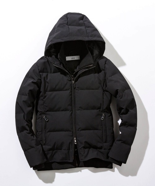 AKM Contemporary（エイケイエムコンテンポラリー）の「【WEB・直営店限定】AKM Contemporary(エイケイエムコンテンポラリー)スタンドネック レイヤード ダウンジャケット(保温性/防風性)（ダウンジャケット/コート・メンズ・ブラック/ネイビー/カーキ・SMALL/MEDIUM/LARGE/X-LARGE/XX-LARGE）」の7枚目の写真