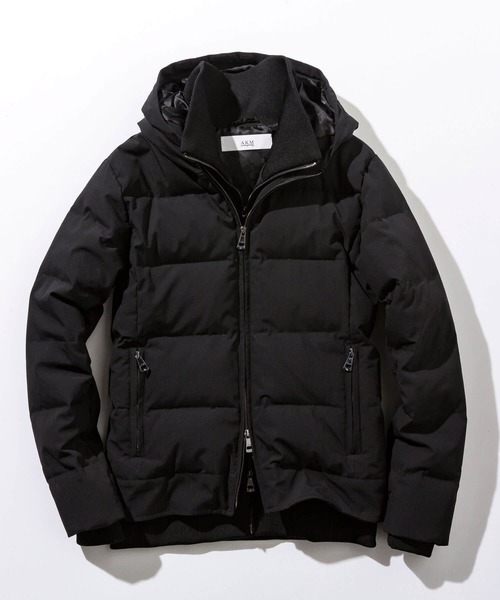 AKM Contemporary（エイケイエムコンテンポラリー）の「【WEB・直営店限定】AKM Contemporary(エイケイエムコンテンポラリー)スタンドネック レイヤード ダウンジャケット(保温性/防風性)（ダウンジャケット/コート・メンズ・ブラック/ネイビー/カーキ・SMALL/MEDIUM/LARGE/X-LARGE/XX-LARGE）」の6枚目の写真