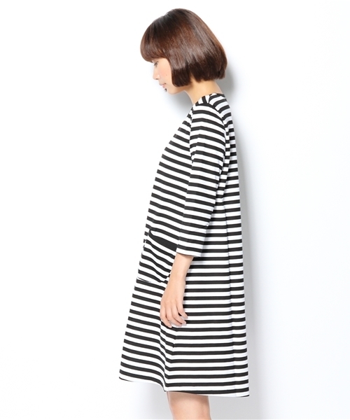 fennica（フェニカ）の「marimekko / ボーダーワンピース（ワンピース・レディース・ブラック/ブラウン/グリーン系その他/ブルー・X-SMALL）」の6枚目の写真