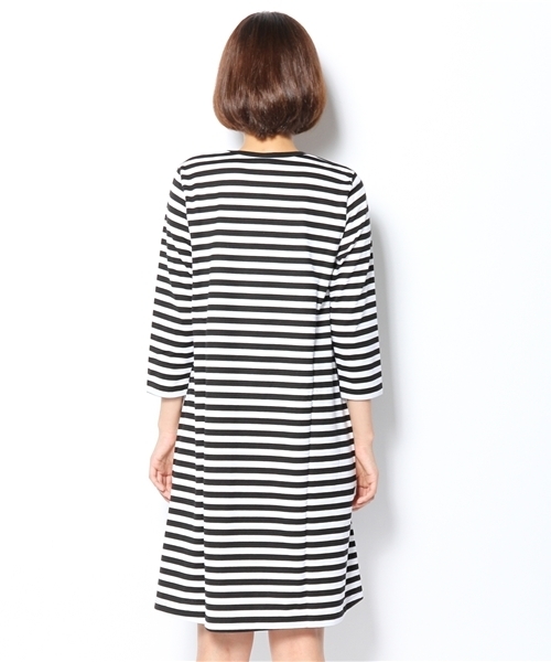 fennica（フェニカ）の「marimekko / ボーダーワンピース（ワンピース・レディース・ブラック/ブラウン/グリーン系その他/ブルー・X-SMALL）」の7枚目の写真