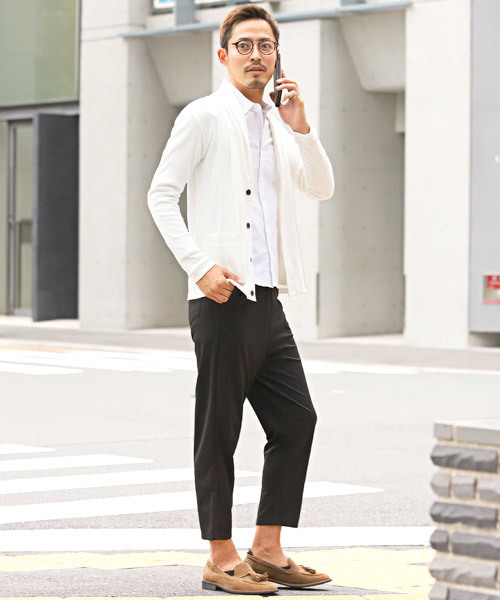 LUXSTYLE（ラグスタイル）の「ランダムテレコリブショールカラーカーディガン（カーディガン/ボレロ・メンズ・ホワイト/ブラック/杢グレー/レッド/ネイビー/ブルー/ワイン/ブラック系その他・M/L/XL）」の17枚目の写真