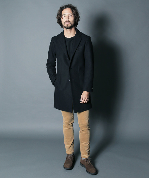 Magine（マージン）の「【magine】WOOL MELTON STAND UP SINGLE CHESTER COAT（チェスターコート・メンズ・ブラック/ネイビー/ダークグレー・44/46/48）」の9枚目の写真